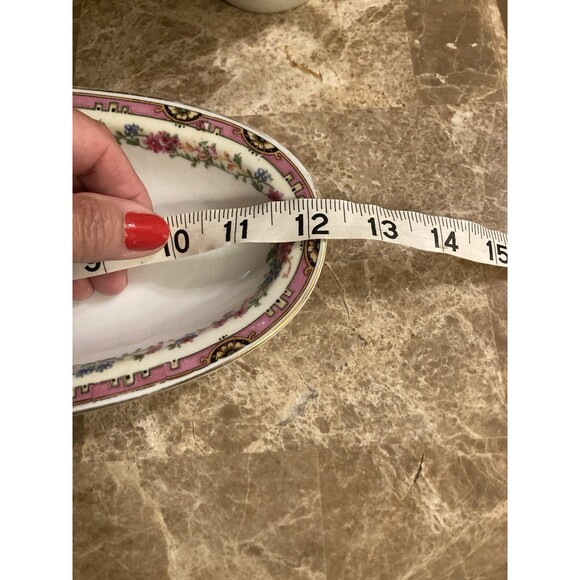 TK Thun Czechoslovakia China, Oval Platter, Vintage Wildflower 12” X 5.25” - Picture 9 of 10